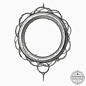The "one ring" with inscription, tattoo flash... - эскиз тату (№1753556658_0, 26.07.2025 19:04) — tattoo-photo.ru