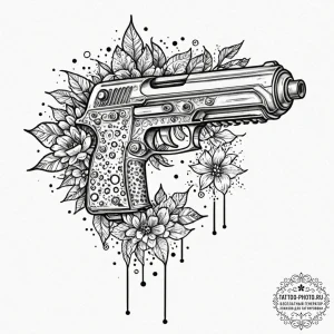 Tattoo sketch a futuristic ray gun with a sle... - эскиз тату (№1753558234_0, 26.07.2025 19:30) — tattoo-photo.ru