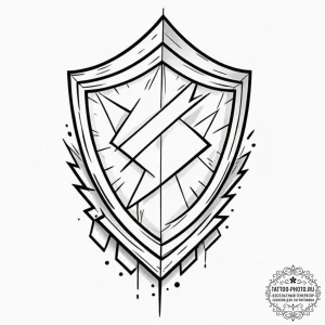 Tattoo sketch an abstract "shield" made of in... - эскиз тату (№1753559050_0, 26.07.2025 19:44) — tattoo-photo.ru