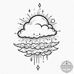 Tattoo sketch a small, whimsical drawing of a... - эскиз тату (№1753560466_0, 26.07.2025 20:07) — tattoo-photo.ru