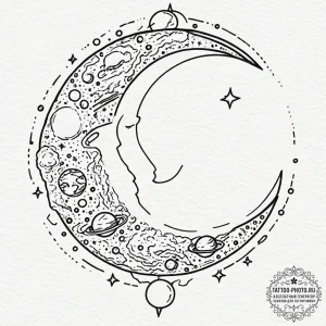Tattoo design a realistic celestial body (pla... - эскиз тату (№1753560665_0, 26.07.2025 20:11) — tattoo-photo.ru