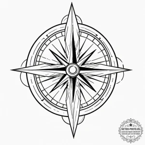 Tattoo sketch a classic 'compass rose' for gu... - эскиз тату (№1753561494_0, 26.07.2025 20:24) — tattoo-photo.ru