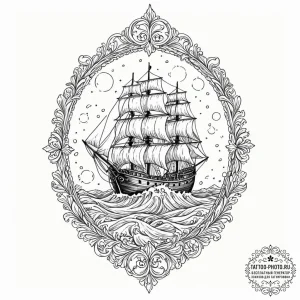 A ship in a bottle (is there, but can be a st... - эскиз тату (№1753562673_0, 26.07.2025 20:44) — tattoo-photo.ru
