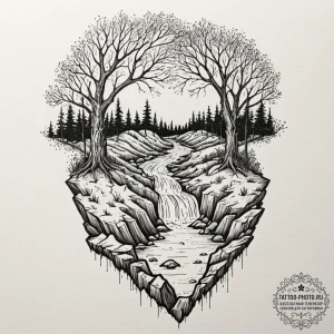 Tattoo design a tree with bark that resembles... - эскиз тату (№1753564118_0, 26.07.2025 21:08) — tattoo-photo.ru