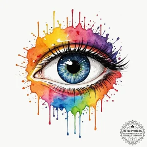 Eye, tattoo sketch design, watercolor tattoo... - эскиз тату (№1753567318_0, 26.07.2025 22:01) — tattoo-photo.ru