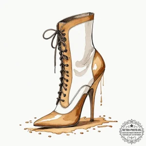 Tattoo sketch a single, elegant stiletto heel... - эскиз тату (№1753568351_0, 26.07.2025 22:19) — tattoo-photo.ru