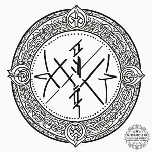 A protective tattoo design featuring a circle... - эскиз тату (№1753568966_0, 26.07.2025 22:29) — tattoo-photo.ru