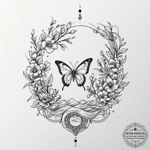 Tattoo design a butterfly with wings that are... - эскиз тату (№1753570789_0, 26.07.2025 22:59) — tattoo-photo.ru