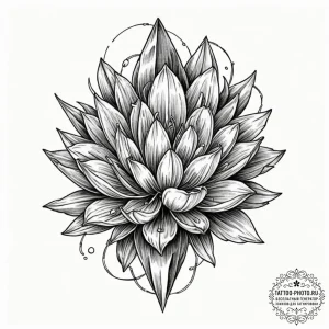 Tattoo sketch a fine line depiction of a crys... - эскиз тату (№1753570991_0, 26.07.2025 23:03) — tattoo-photo.ru