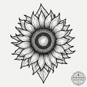 Tattoo sketch a sunflower following the path... - эскиз тату (№1753571399_0, 26.07.2025 23:09) — tattoo-photo.ru