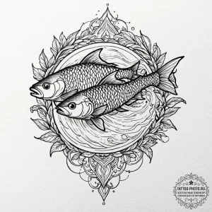 Tattoo design realistic pisces fish, scales s... - эскиз тату (№1753571995_0, 26.07.2025 23:19) — tattoo-photo.ru