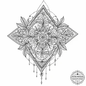 Arrow, artistic tattoo sketch, ornamental tat... - эскиз тату (№1753572409_0, 26.07.2025 23:26) — tattoo-photo.ru