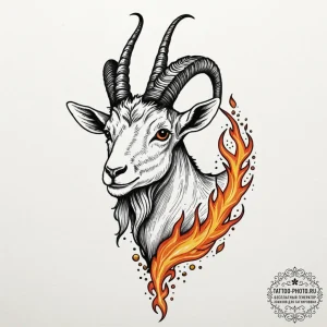 Tattoo design a capricorn goat-fish with a ti... - эскиз тату (№1753572610_0, 26.07.2025 23:30) — tattoo-photo.ru
