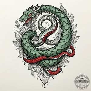 Tattoo sketch an uroboros serpent whose scale... - эскиз тату (№1753577625_0, 27.07.2025 00:53) — tattoo-photo.ru