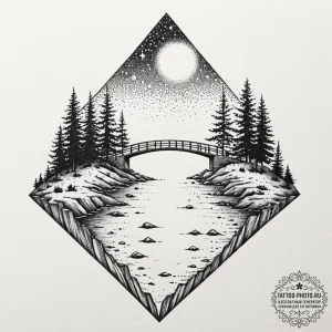 Tattoo design a bridge made not of stone or w... - эскиз тату (№1753578418_0, 27.07.2025 01:06) — tattoo-photo.ru