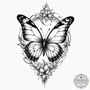 Tattoo design a butterfly with wings made of... - эскиз тату (№1753578622_0, 27.07.2025 01:10) — tattoo-photo.ru