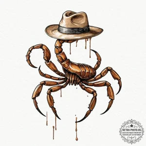 Tattoo design a scorpio scorpion with a tiny,... - эскиз тату (№1753578825_0, 27.07.2025 01:13) — tattoo-photo.ru