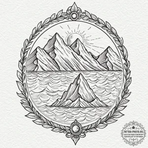 The stark beauty of icebergs floating in a ca... - эскиз тату (№1753579234_0, 27.07.2025 01:20) — tattoo-photo.ru