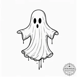 Tattoo design a small pixelated ghost linewor... - эскиз тату (№1753580643_0, 27.07.2025 01:44) — tattoo-photo.ru