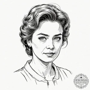 A neo-traditional portrait of marge gunderson... - эскиз тату (№1753581036_0, 27.07.2025 01:50) — tattoo-photo.ru