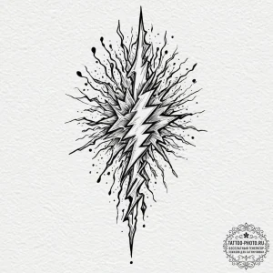 Tattoo design a single, powerful lightning bo... - эскиз тату (№1753582260_0, 27.07.2025 02:11) — tattoo-photo.ru