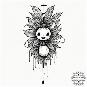 A sketch of the radish spirit from spirited a... - эскиз тату (№1753584124_0, 27.07.2025 02:42) — tattoo-photo.ru