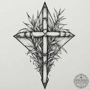 Bamboo, concept art for tattoo, on a clean wh... - эскиз тату (№1753585129_0, 27.07.2025 02:58) — tattoo-photo.ru