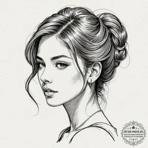 A sketch of the back of neo's head with the c... - эскиз тату (№1753587801_0, 27.07.2025 03:43) — tattoo-photo.ru