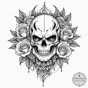 Trash polka sketch of the predator's unmasked... - эскиз тату (№1753589221_0, 27.07.2025 04:07) — tattoo-photo.ru