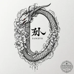 117. tattoo design: an "oud" rune intertwined... - эскиз тату (№1753593618_0, 27.07.2025 05:20) — tattoo-photo.ru