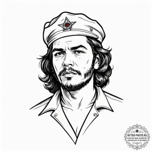 Che guevara, tattoo flash sheet design, old s... - эскиз тату (№1753595006_0, 27.07.2025 05:43) — tattoo-photo.ru