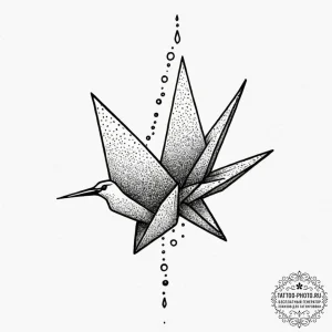 Tattoo design a tiny paper crane., concept ar... - эскиз тату (№1753596391_0, 27.07.2025 06:06) — tattoo-photo.ru
