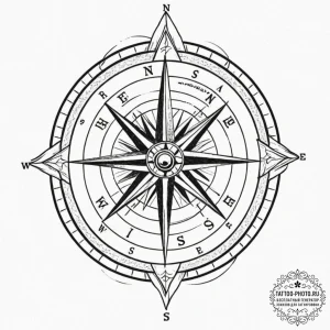 Tattoo design a compass with a personal motto... - эскиз тату (№1753596786_0, 27.07.2025 06:13) — tattoo-photo.ru
