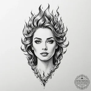 Tattoo design a burning photograph, but the i... - эскиз тату (№1753597973_0, 27.07.2025 06:32) — tattoo-photo.ru