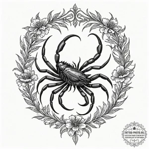Tattoo design a scorpio scorpion, its body ma... - эскиз тату (№1753603717_0, 27.07.2025 08:08) — tattoo-photo.ru
