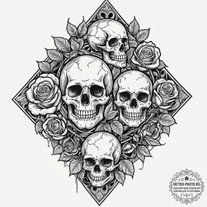 A minimalist tattoo of the six infinity stone... - эскиз тату (№1753605301_0, 27.07.2025 08:35) — tattoo-photo.ru