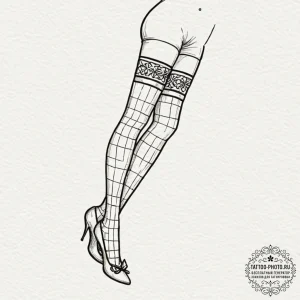 Stockings, tattoo flash sheet design, muted c... - эскиз тату (№1753605697_0, 27.07.2025 08:41) — tattoo-photo.ru