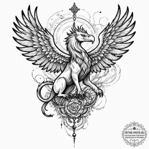 Tattoo design a powerful griffin, majestic an... - эскиз тату (№1753608273_0, 27.07.2025 09:24) — tattoo-photo.ru
