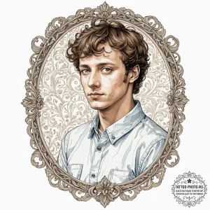 A watercolor portrait of napoleon dynamite, w... - эскиз тату (№1753608470_0, 27.07.2025 09:27) — tattoo-photo.ru