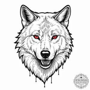 Wolf grin, ink illustration for tattoo, on a... - эскиз тату (№1753609259_0, 27.07.2025 09:40) — tattoo-photo.ru