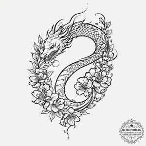 Tattoo sketch a flower whose stem is a musica... - эскиз тату (№1753610442_0, 27.07.2025 10:00) — tattoo-photo.ru