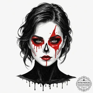 Watercolor portrait of a beautiful but deadly... - эскиз тату (№1753611238_0, 27.07.2025 10:13) — tattoo-photo.ru
