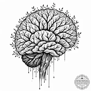 Tattoo sketch a minimalist tree with its bran... - эскиз тату (№1753611634_0, 27.07.2025 10:20) — tattoo-photo.ru