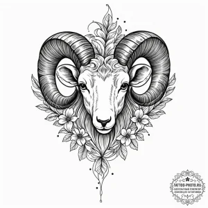 Tattoo sketch a bold aries ram's head with ne... - эскиз тату (№1753612031_0, 27.07.2025 10:27) — tattoo-photo.ru