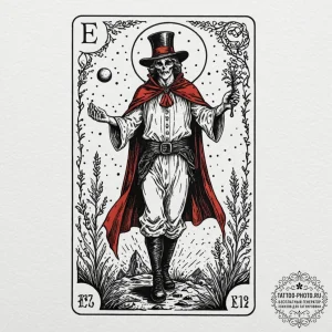 Tarot card (e.g., the fool, the magician, dea... - эскиз тату (№1753613225_0, 27.07.2025 10:47) — tattoo-photo.ru