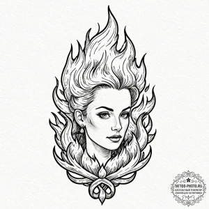 Tattoo design a burning photograph, but the i... - эскиз тату (№1753620645_0, 27.07.2025 12:50) — tattoo-photo.ru