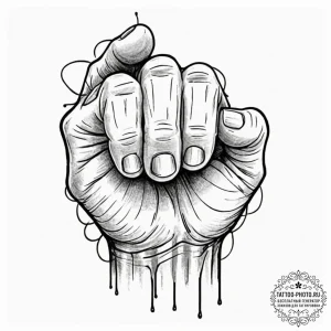 Tattoo sketch a close-up of a fist, showing e... - эскиз тату (№1753621674_0, 27.07.2025 13:07) — tattoo-photo.ru