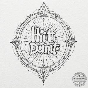 Tattoo design a glowing "hit point" counter i... - эскиз тату (№1753624893_0, 27.07.2025 14:01) — tattoo-photo.ru