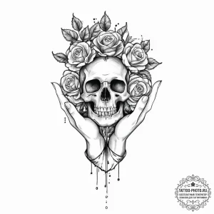 Tattoo sketch: a close-up of marzanna's hand,... - эскиз тату (№1753628327_0, 27.07.2025 14:58) — tattoo-photo.ru