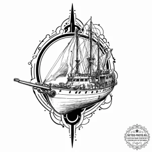 A trash polka composition of the swordfish ii... - эскиз тату (№1753628939_0, 27.07.2025 15:08) — tattoo-photo.ru